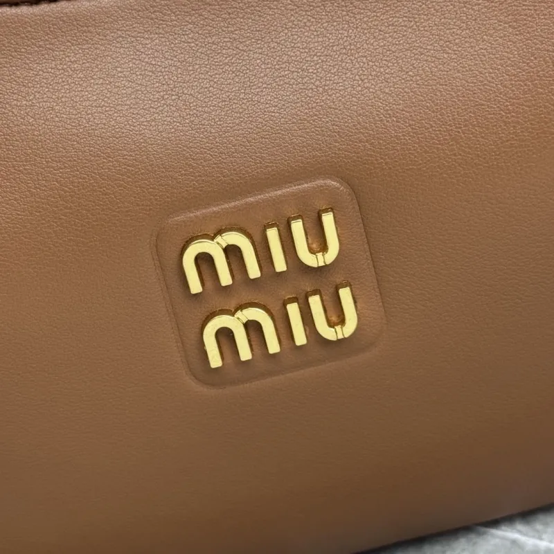 Alternative view of Miu Miu Brown Leather Hobo Shoulder Bag