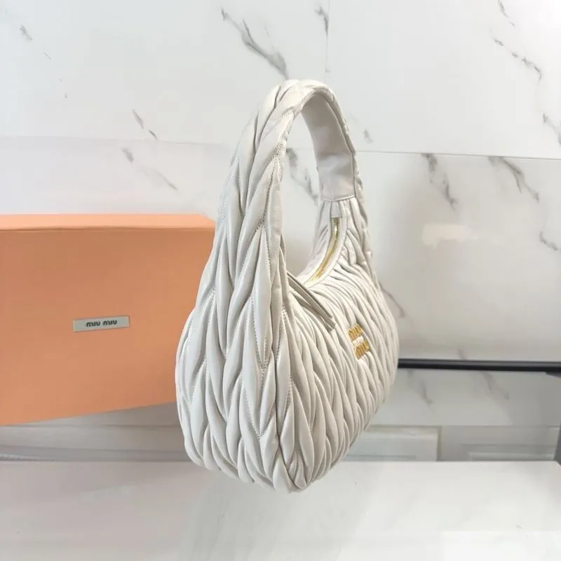 Miu Miu White Top Handle Hobo Bag - Image 3