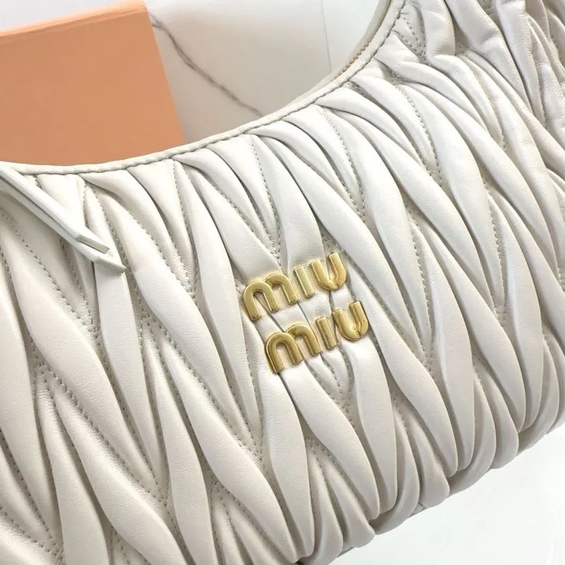 Miu Miu White Top Handle Hobo Bag - Image 4