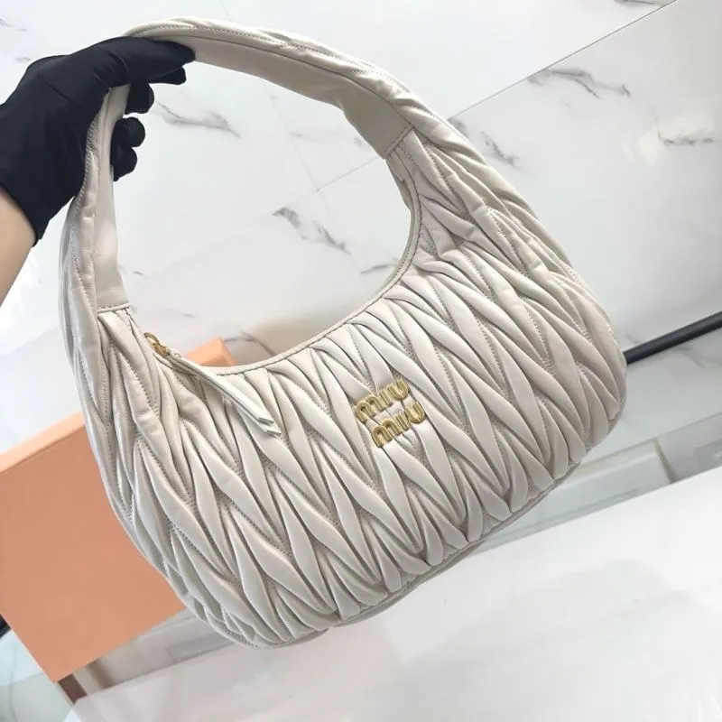 Miu Miu White Top Handle Hobo Bag - Image 5