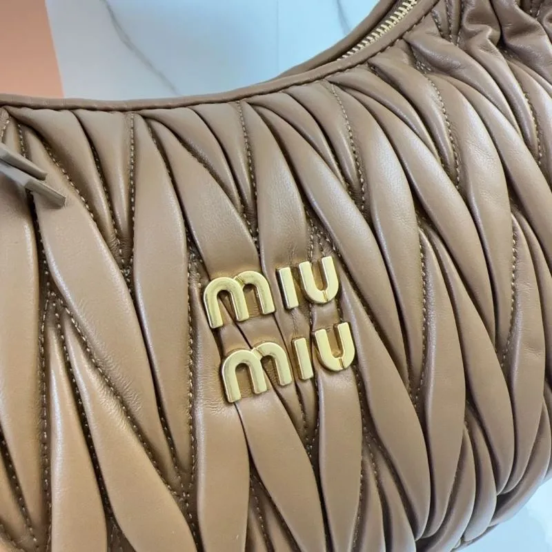 Miu Miu Brown Matelasse Hobo Bag - Image 4