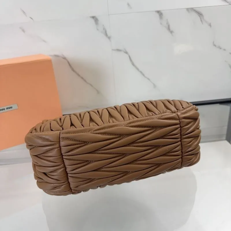 Miu Miu Brown Matelasse Hobo Bag - Image 6