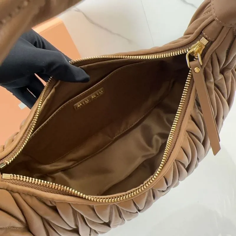 Miu Miu Brown Matelasse Hobo Bag - Image 7