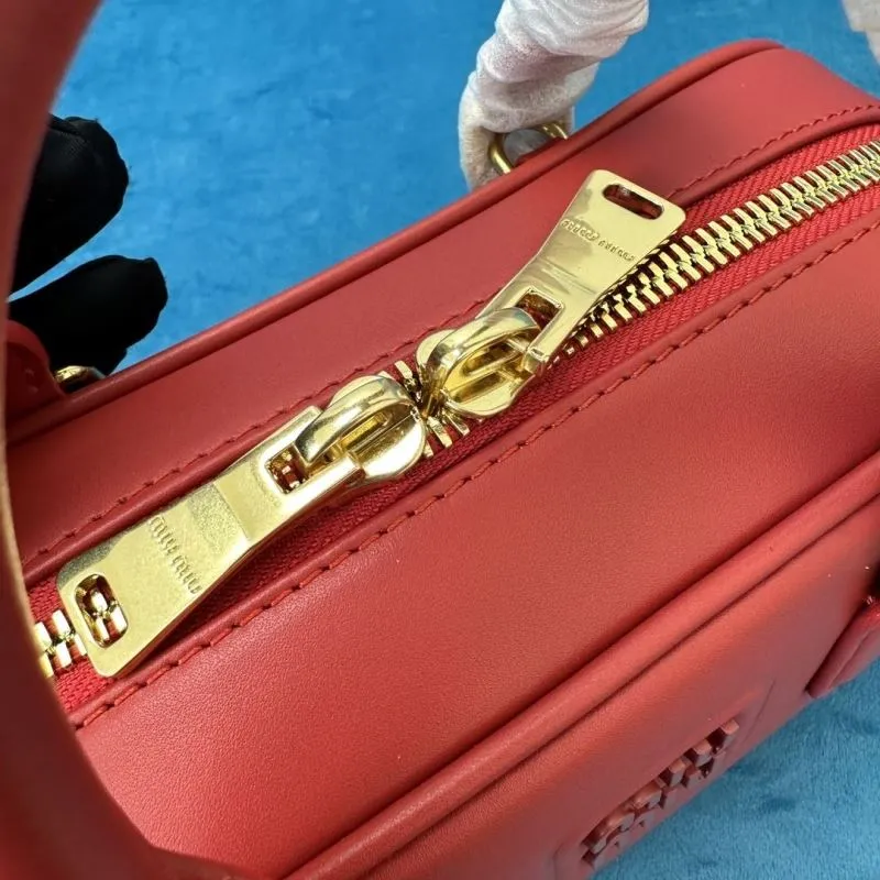 Miu Miu Red Leather Top Handle Crossbody Bag - Image 6