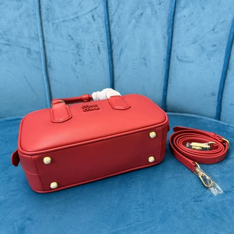Miu Miu Red Leather Top Handle Crossbody Bag - Image 7