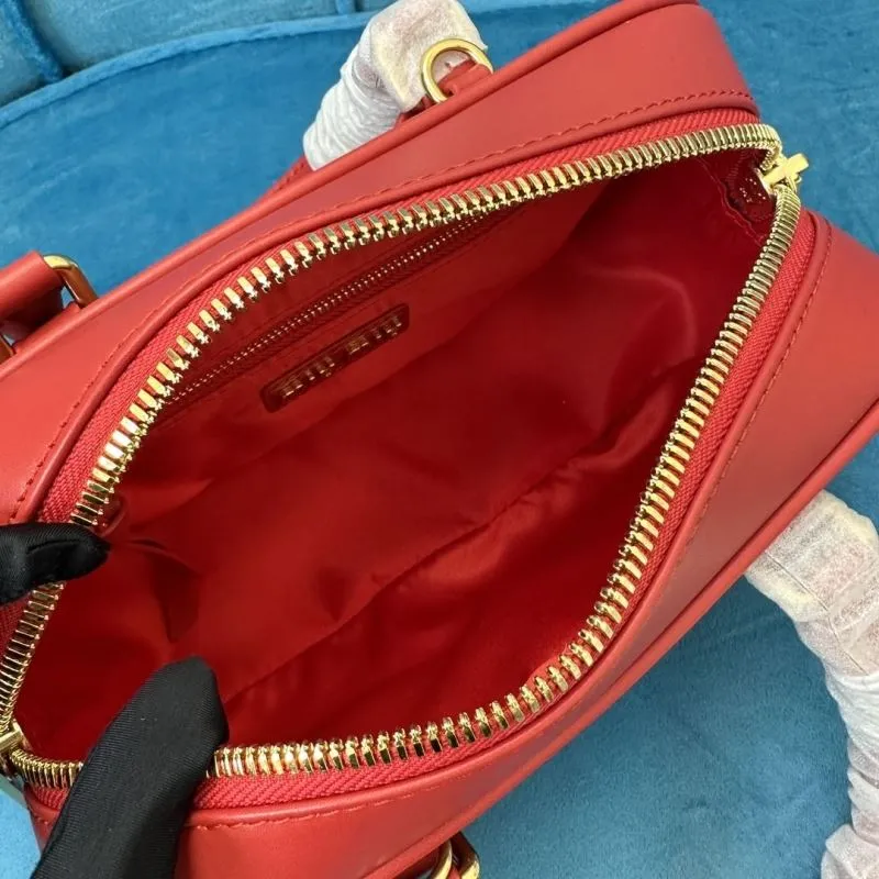 Miu Miu Red Leather Top Handle Crossbody Bag - Image 8