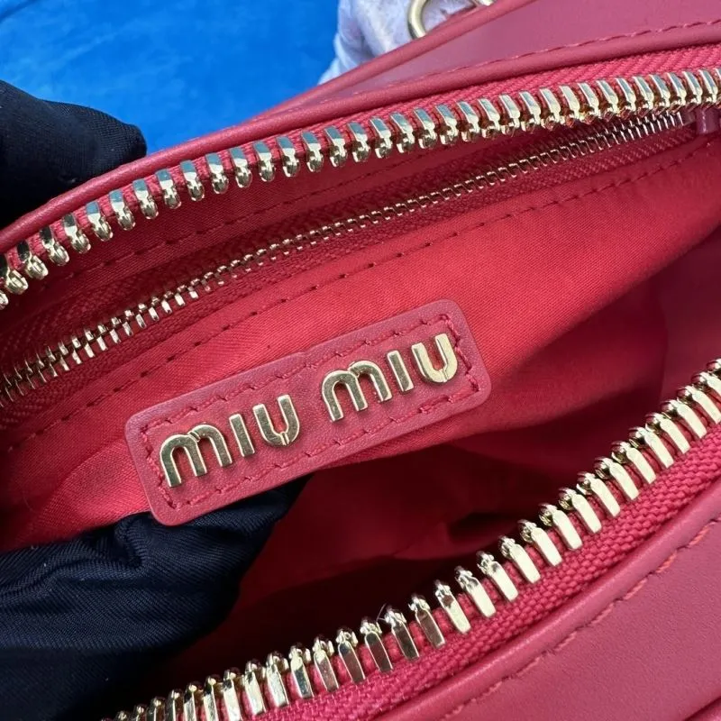 Miu Miu Red Leather Top Handle Crossbody Bag - Image 9