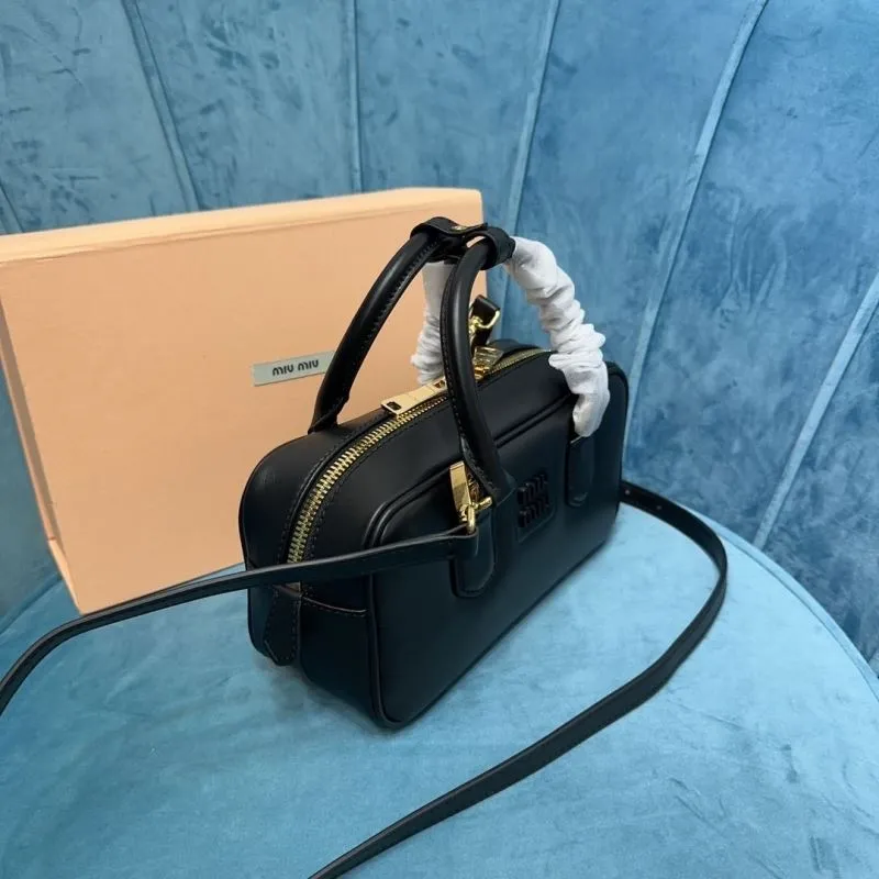 Miu Miu Black Top Handle Crossbody Bag - Image 3