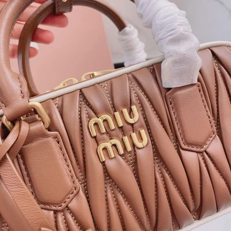 Miu Miu Brown Matelasse Top Handle Crossbody Bag 106 - Image 4