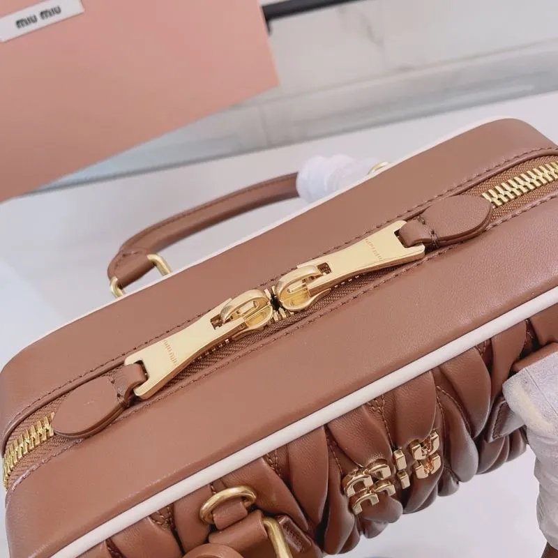 Miu Miu Brown Matelasse Top Handle Crossbody Bag 106 - Image 6
