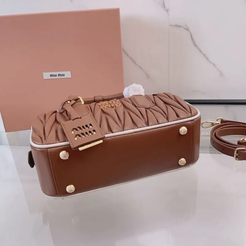 Miu Miu Brown Matelasse Top Handle Crossbody Bag 106 - Image 7