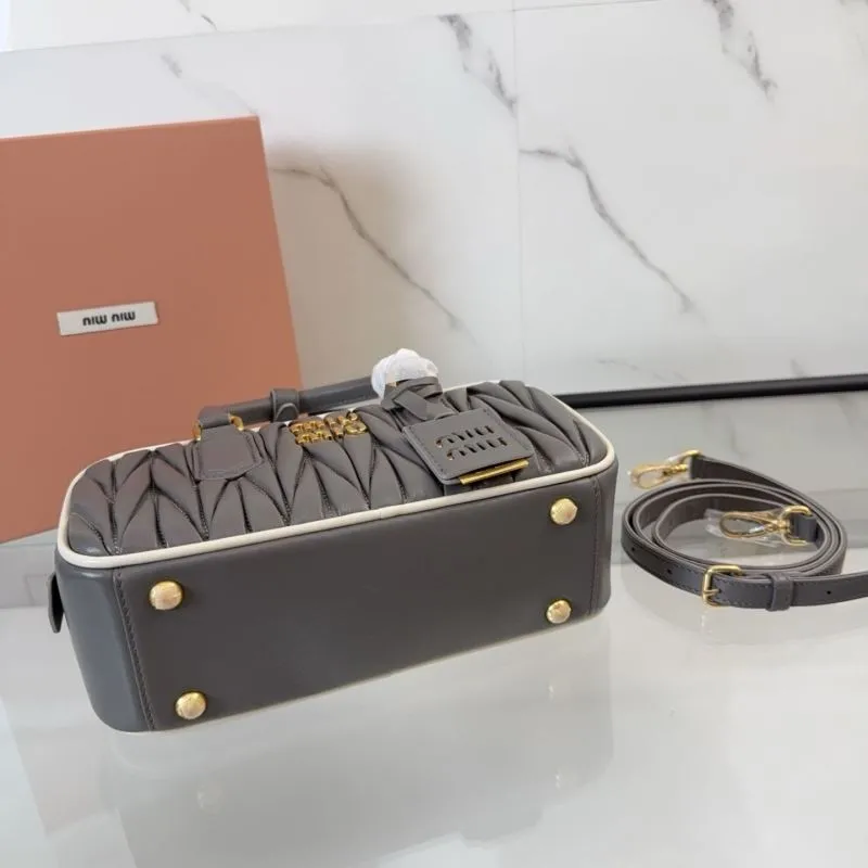 Miu Miu Gray Top Handle Crossbody Bag 108 - Image 5