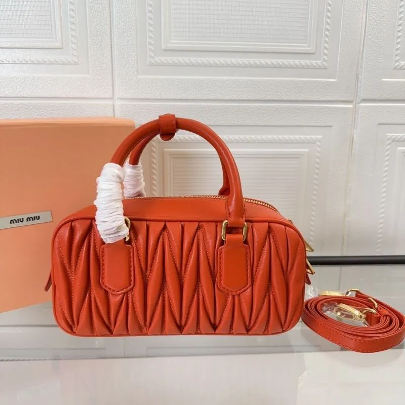 Alternative view of Miu Miu Orange Matelasse Top Handle Crossbody Bag