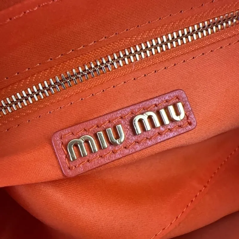 Miu Miu Orange Matelasse Top Handle Crossbody Bag - Image 8