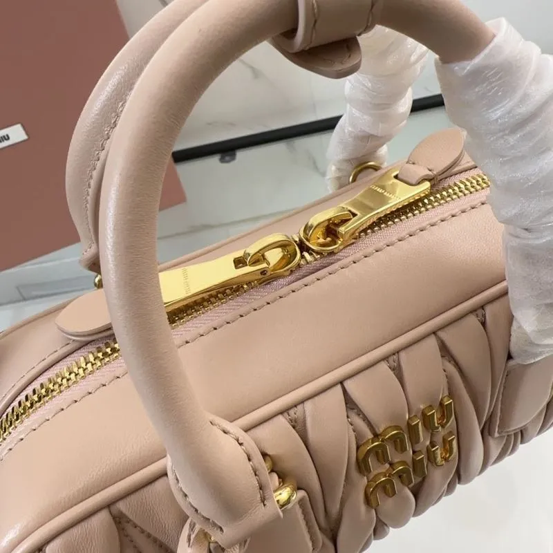Miu Miu Nude Pink Top Handle Bag with Strap - Image 5