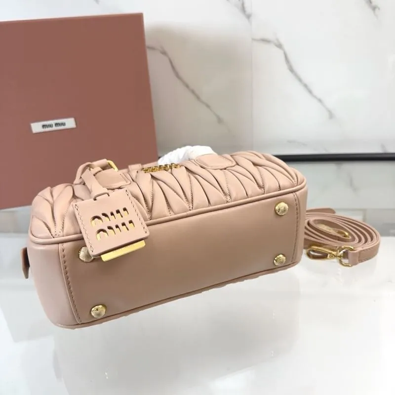 Miu Miu Nude Pink Top Handle Bag with Strap - Image 6