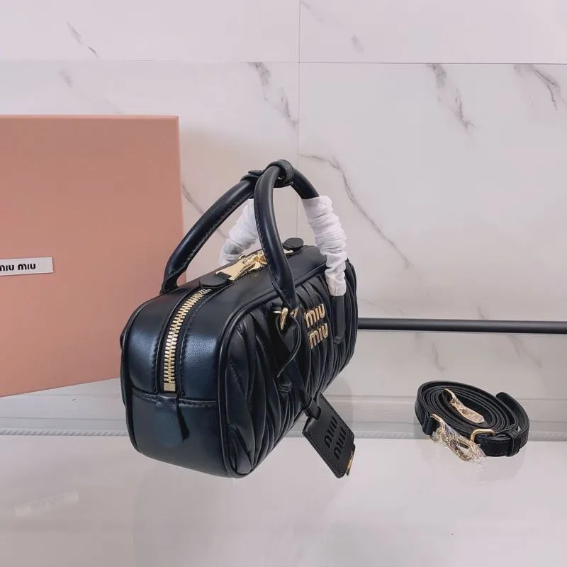 Miu Miu Black Matelasse Top Handle Crossbody Bag - Image 3