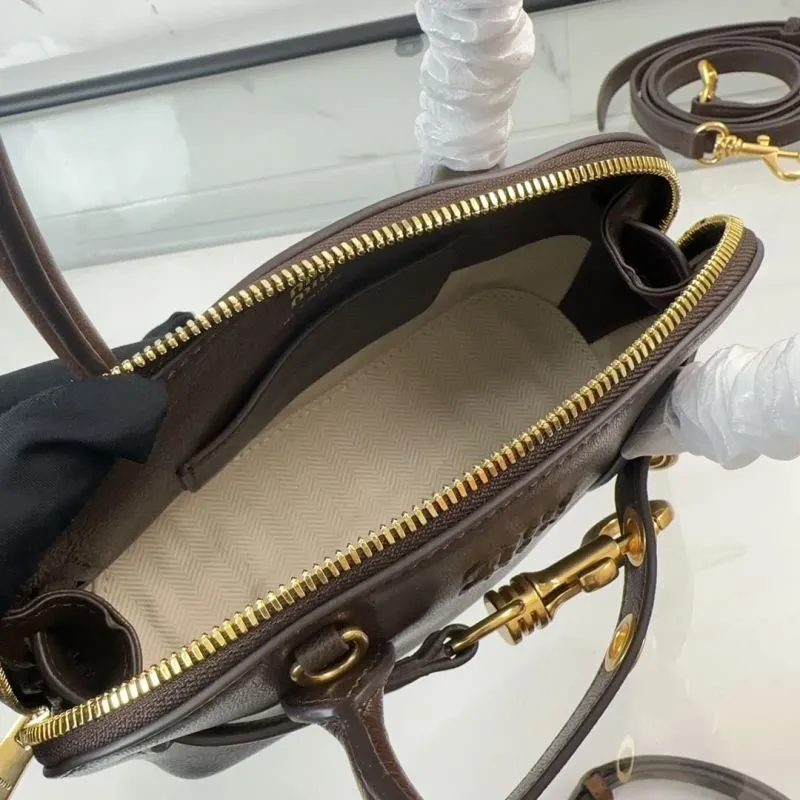 Miu Miu Dark Brown Leather Top Handle Crossbody Bag 120 - Image 8