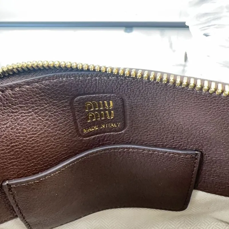 Miu Miu Dark Brown Leather Top Handle Crossbody Bag 120 - Image 9
