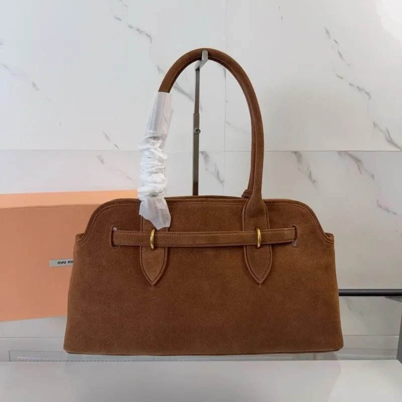 Alternative view of Miu Miu Brown Suede Top Handle Bag