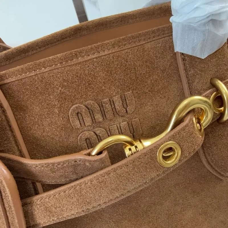 Miu Miu Brown Suede Top Handle Bag - Image 4
