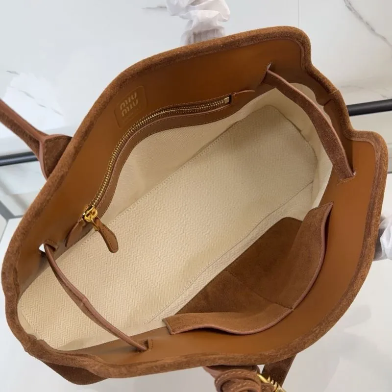 Miu Miu Brown Suede Top Handle Bag - Image 7
