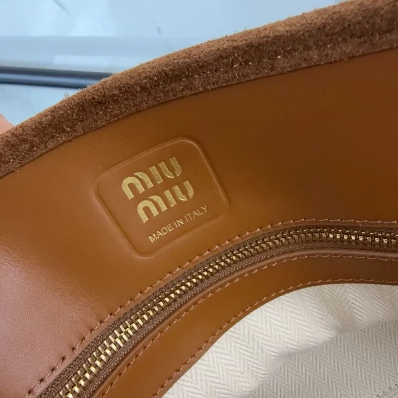 Miu Miu Brown Suede Top Handle Bag - Image 8