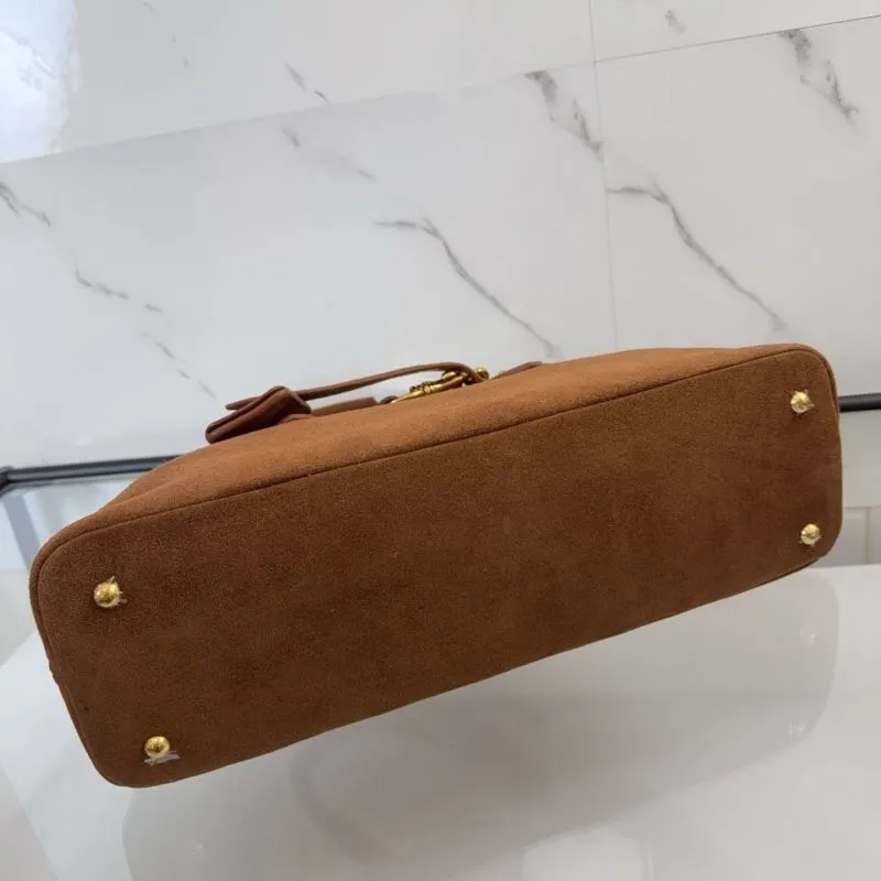 Miu Miu Brown Suede Top Handle Bag - Image 9
