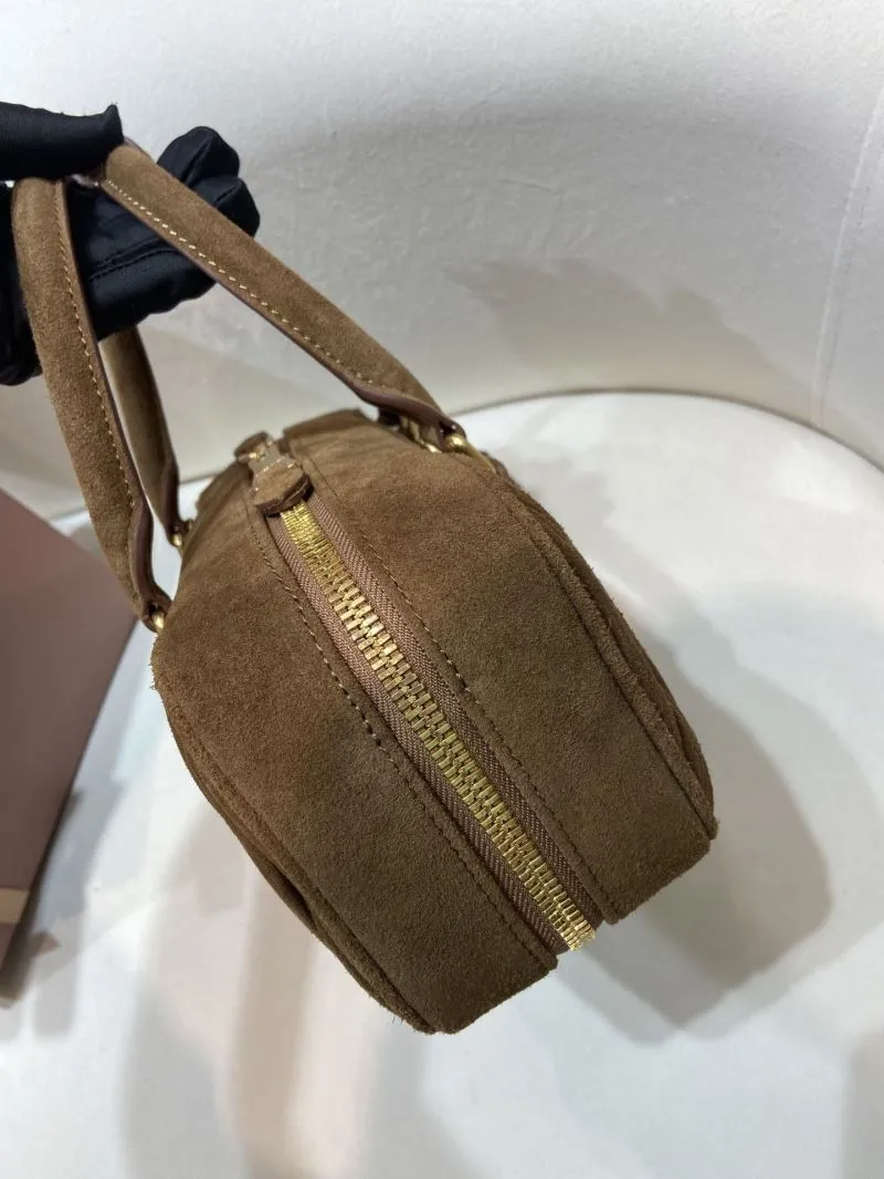 Miu Miu Brown Suede Top Handle Bag - Image 5