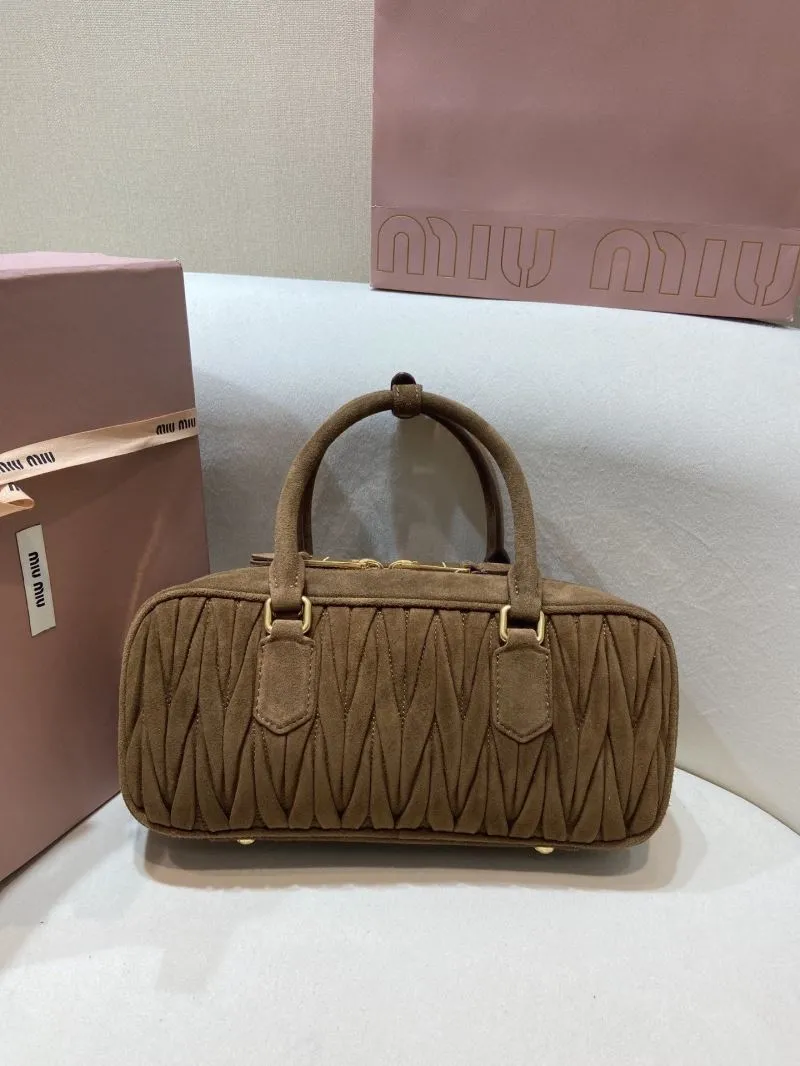 Miu Miu Brown Suede Top Handle Bag - Image 7