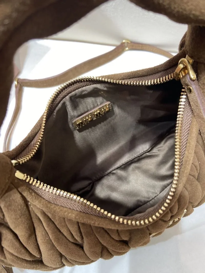 Miu Miu Brown Suede Top Handle Bag - Image 8