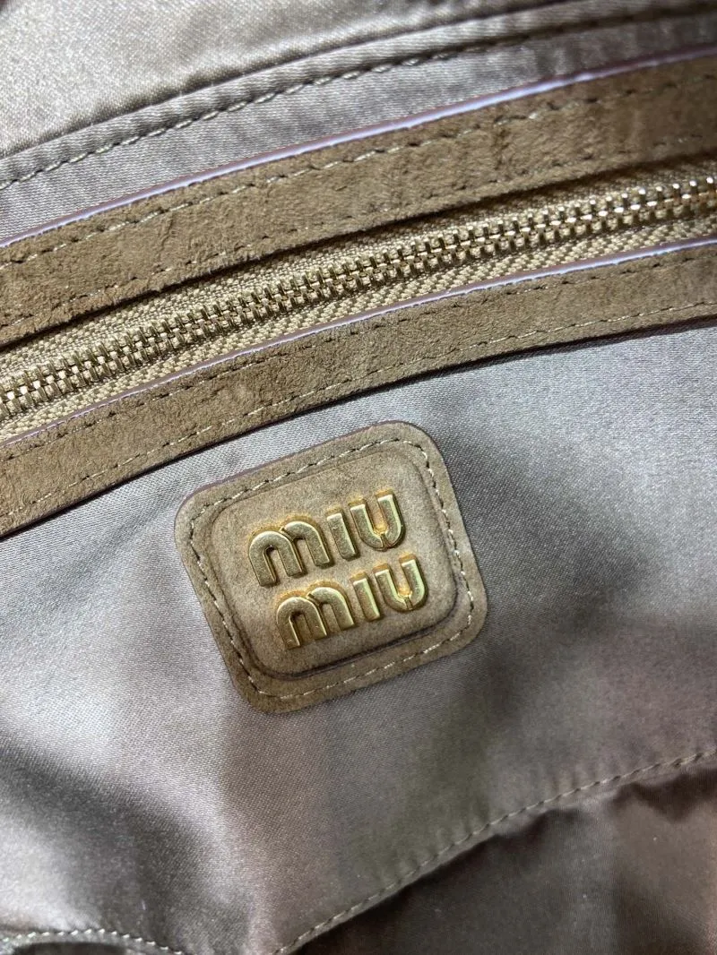 Miu Miu Brown Suede Top Handle Bag - Image 9