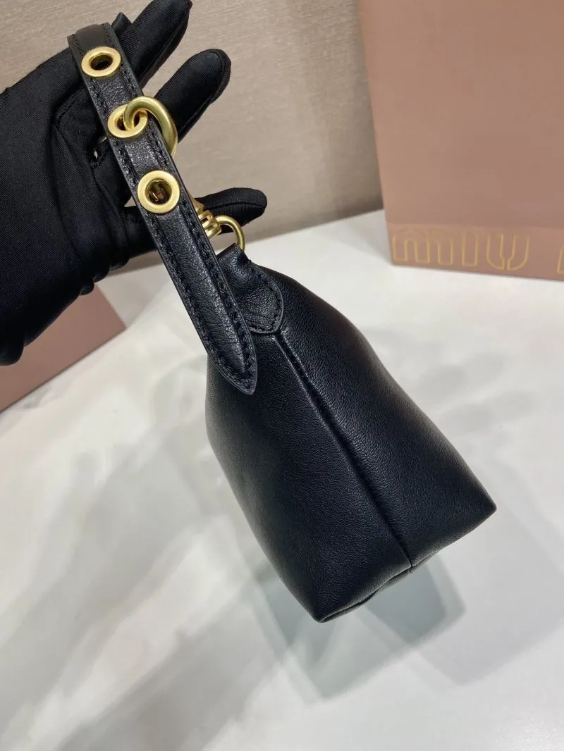 Miu Miu Black Leather Top Handle Bag 128 - Image 5