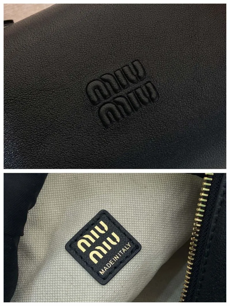 Miu Miu Black Leather Top Handle Bag 128 - Image 9