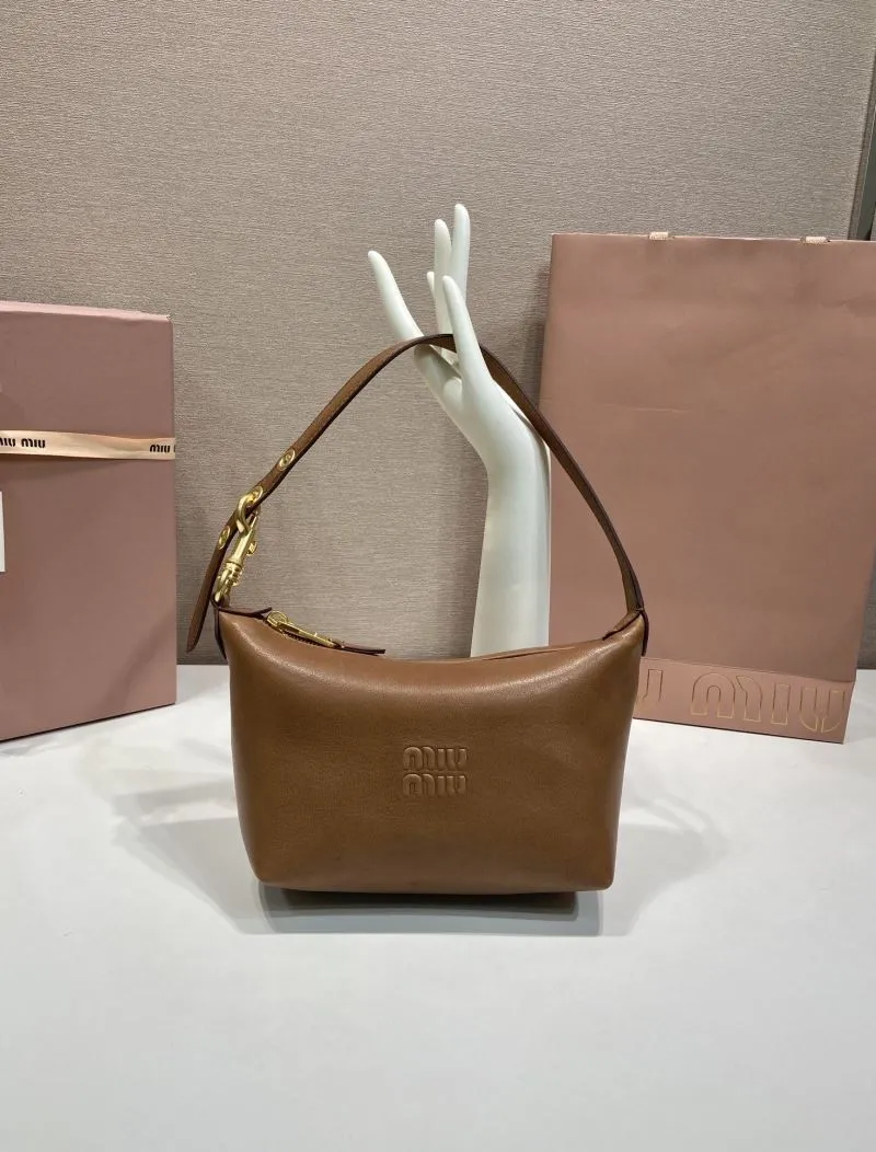 Miu Miu Brown Leather Top Handle Bag