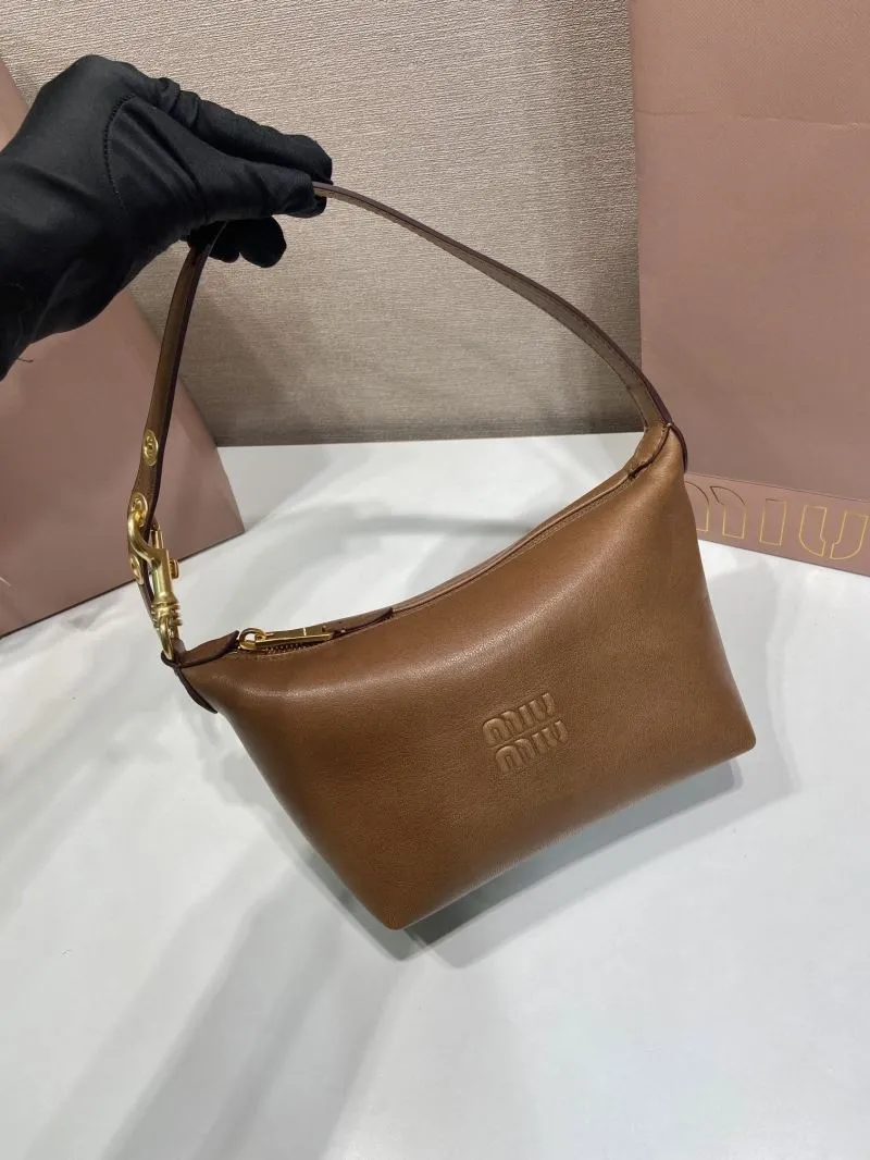 Miu Miu Brown Leather Top Handle Bag - Image 3