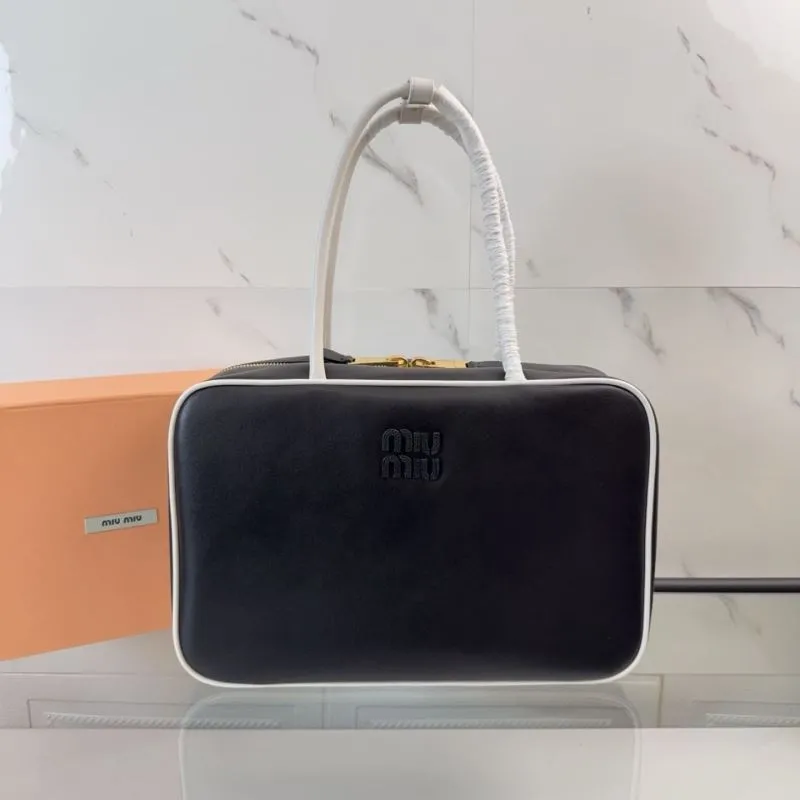 Miu Miu Black White Trim Top Handle Bag 131
