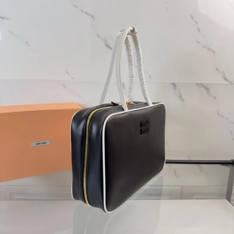 Miu Miu Black White Trim Top Handle Bag 131 - Image 3