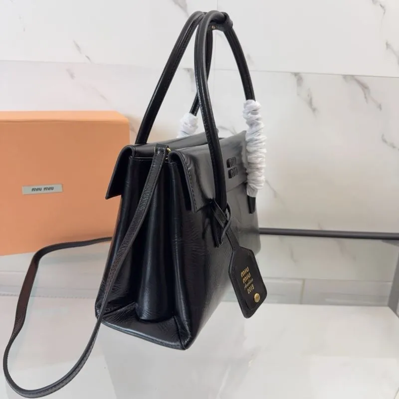 Miu Miu Black Leather Top Handle Bag 136 - Image 3
