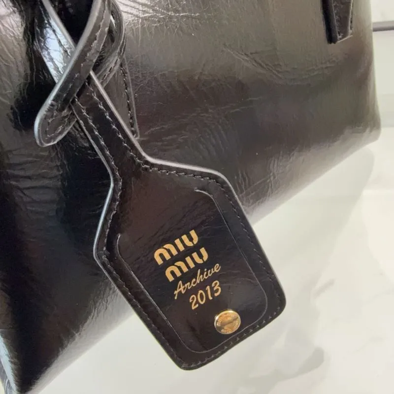 Miu Miu Black Leather Top Handle Bag 136 - Image 5