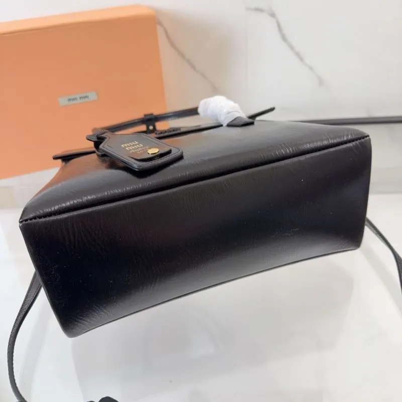 Miu Miu Black Leather Top Handle Bag 136 - Image 8