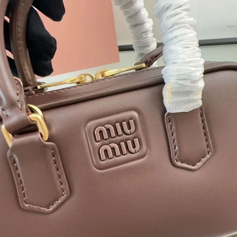 Miu Miu Brown Leather Top Handle Crossbody Bag - Image 4
