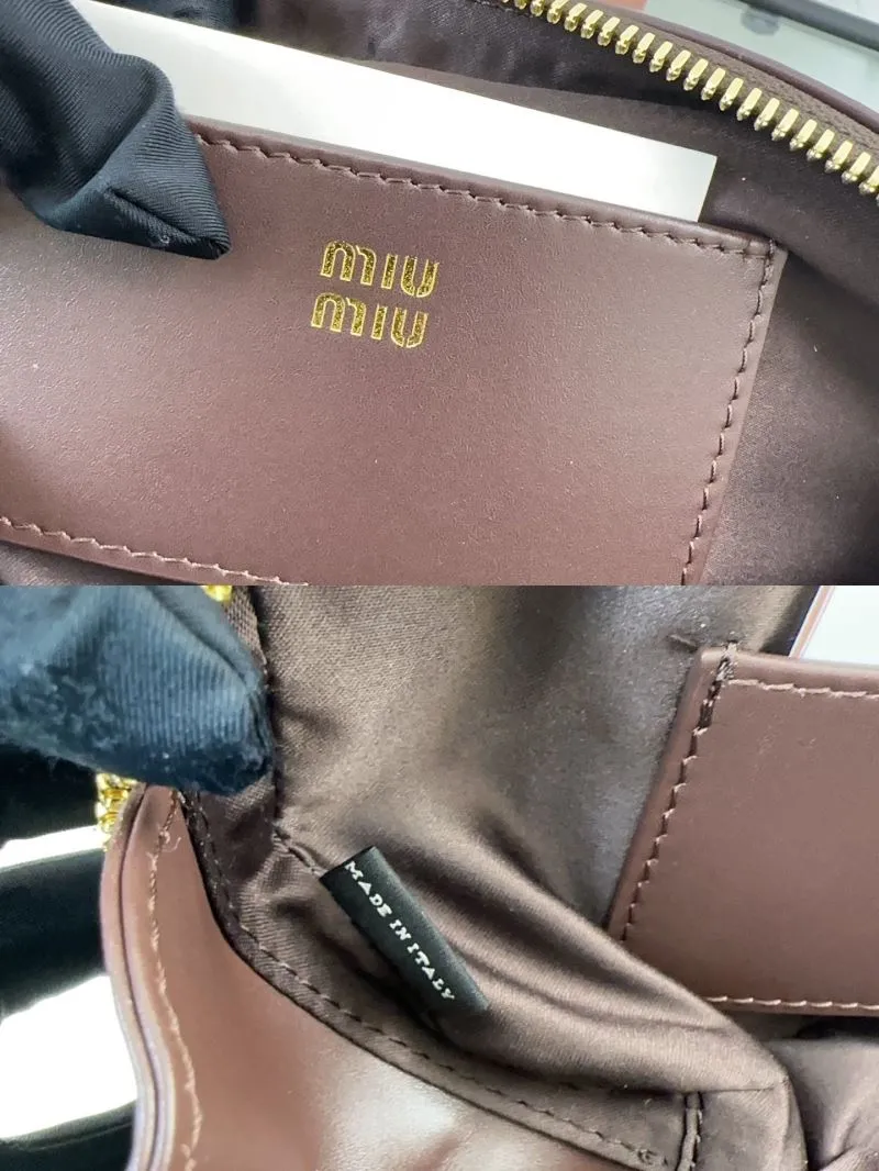 Miu Miu Brown Leather Top Handle Crossbody Bag - Image 8