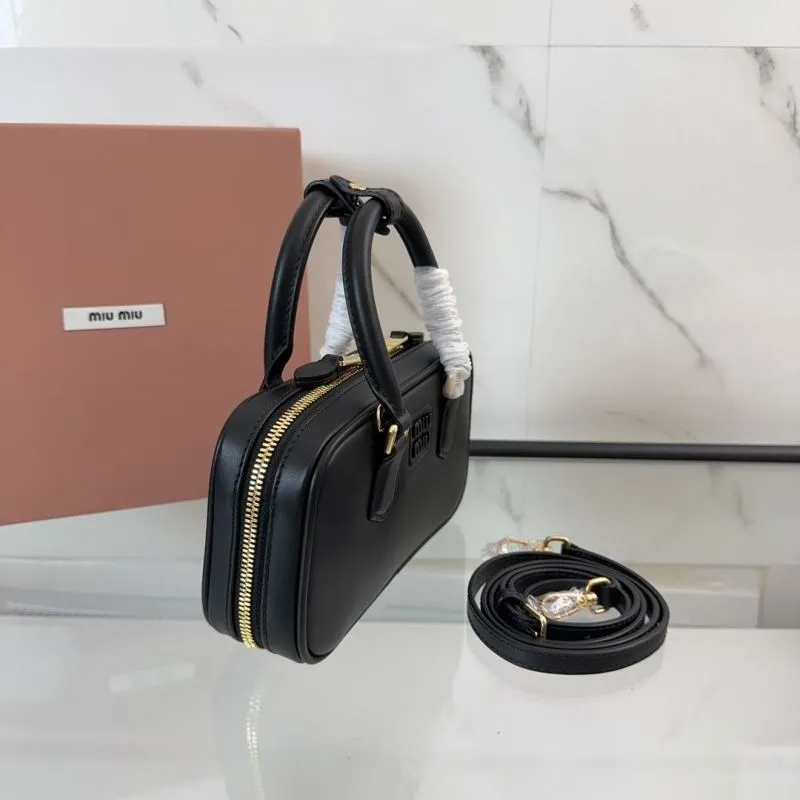 Miu Miu Black Top Handle Crossbody Bag - Image 3