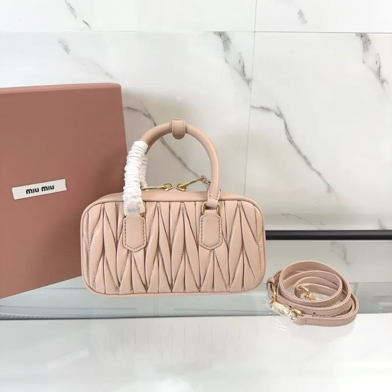 Alternative view of Miu Miu Nude Pink Matelasse Top Handle Bag 150