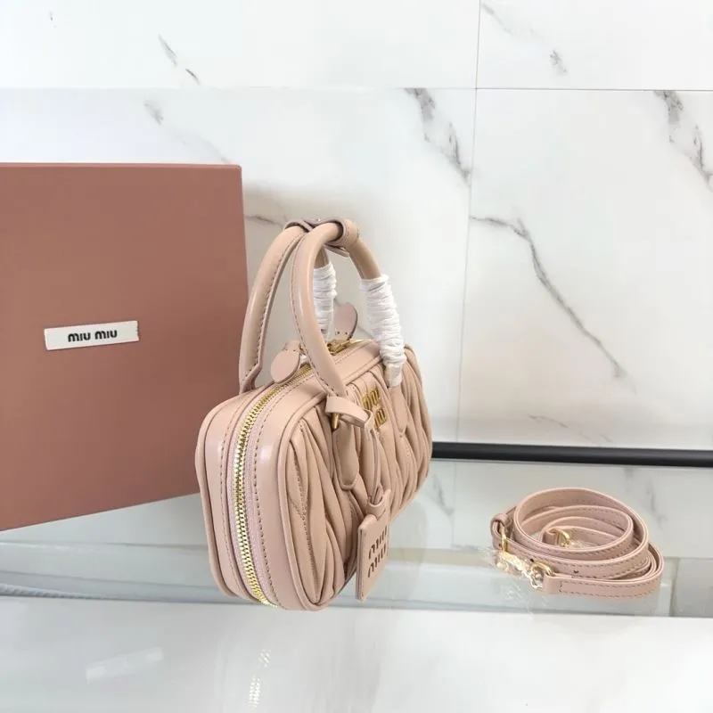 Miu Miu Nude Pink Matelasse Top Handle Bag 150 - Image 3