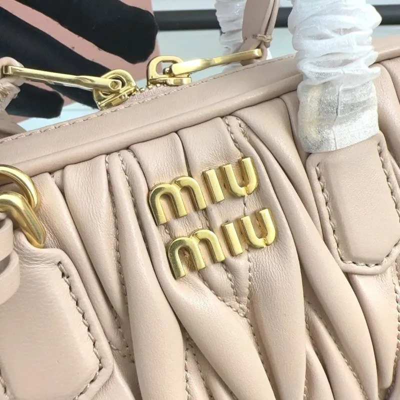 Miu Miu Nude Pink Matelasse Top Handle Bag 150 - Image 4
