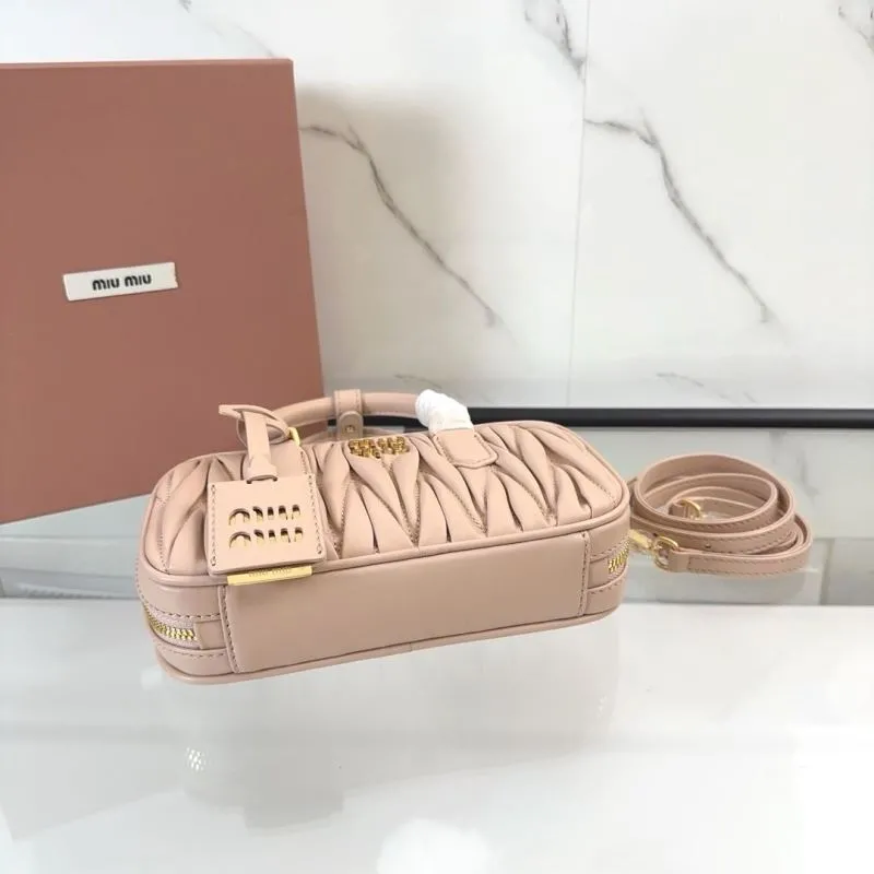 Miu Miu Nude Pink Matelasse Top Handle Bag 150 - Image 5