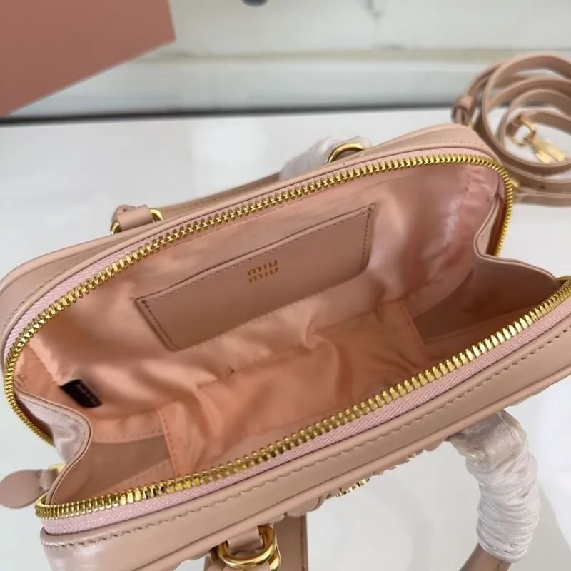 Miu Miu Nude Pink Matelasse Top Handle Bag 150 - Image 7