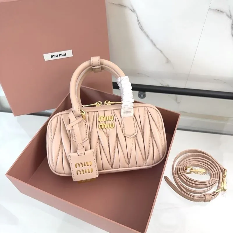 Miu Miu Nude Pink Matelasse Top Handle Bag 150 - Image 9